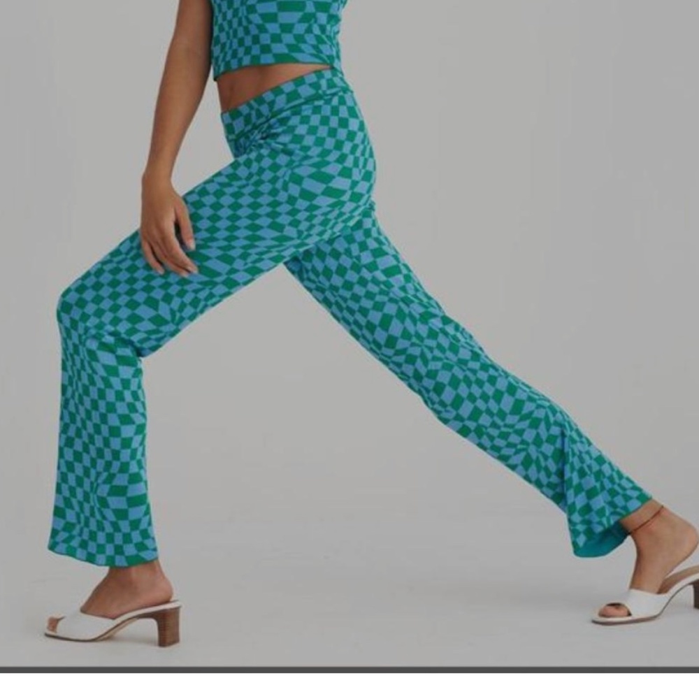 Paloma wool blue and green check pant